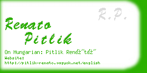 renato pitlik business card